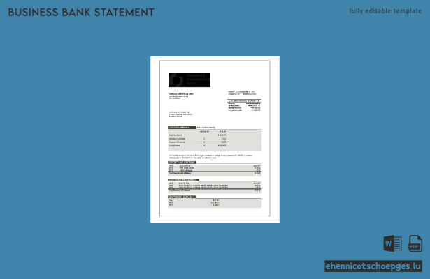 Beispiel eines Kontoauszugs der Hamburg Commercial Bank (Word- und PDF-Datei)